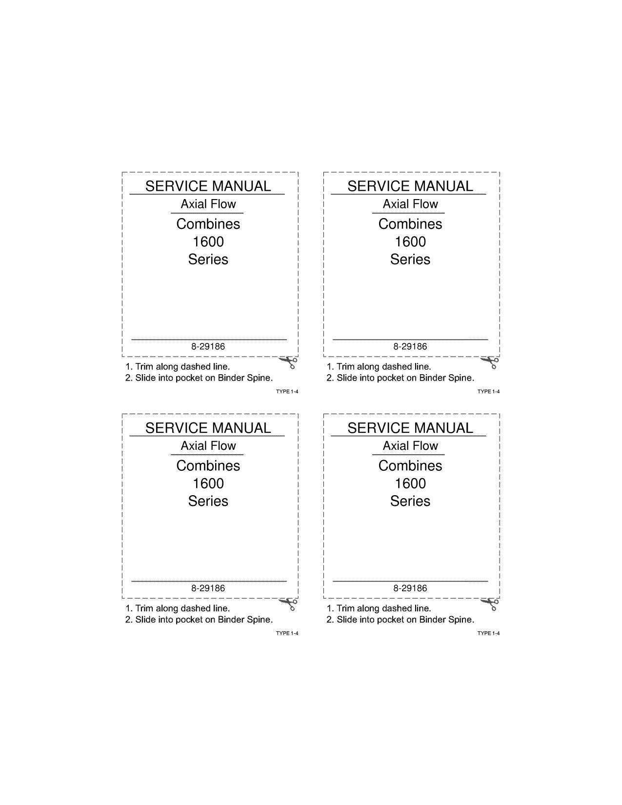 SERVICE MANUAL 1600 COMBINE